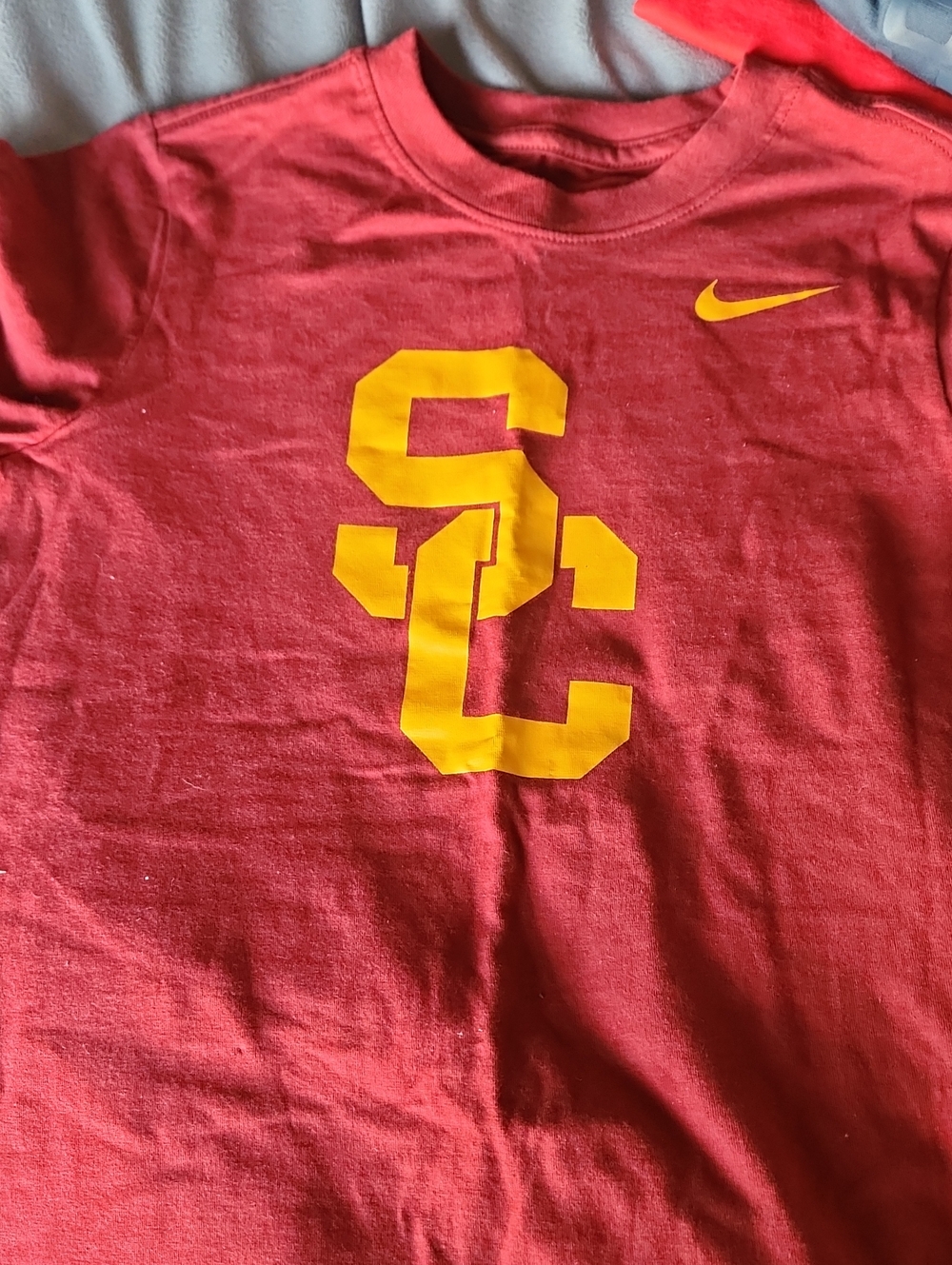 Nike Kids Red Short-Sleeve Tee with Gold USC Logo